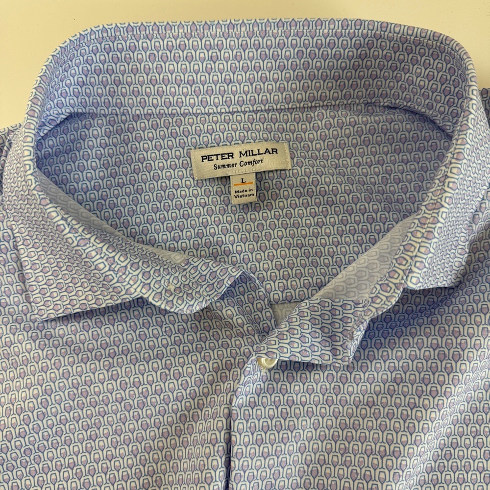 Peter Millar 100% Polyester Button Up Short Sleev… - image 6